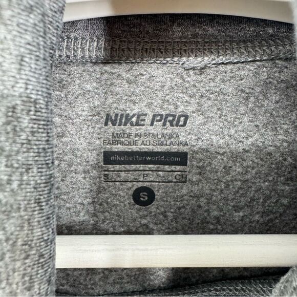 Nike Pro Hyperwarm Dri-fit Funnel Neck Training Pullover Gray Small - Picture 5 of 7
